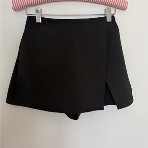 Black Wrap Tailored Skort